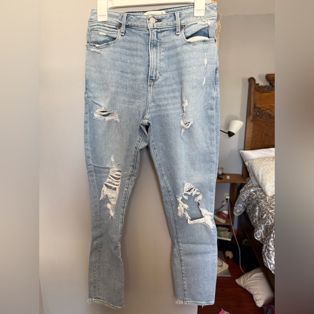 Abercrombie & Fitch Light Blue Distressed Skinny Jeans